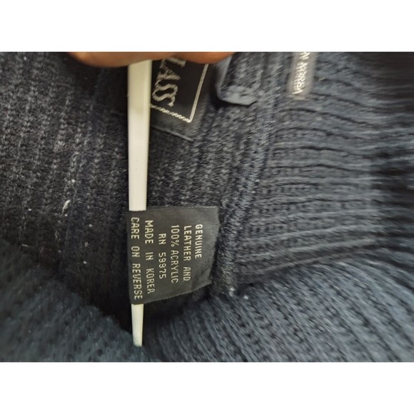 First Class Commando Wool Blend Mens Sweater Sz M Shawl Neck Pockets Black White - Picture 10 of 15